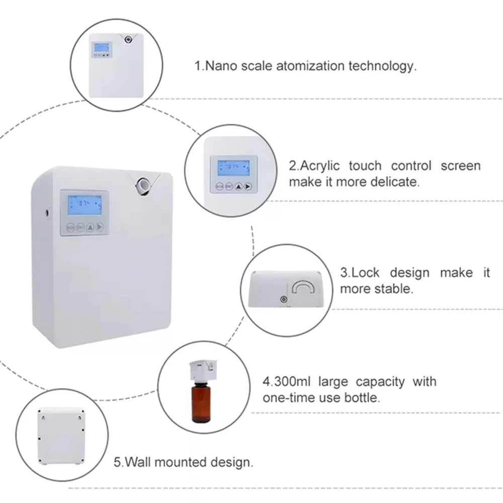 Difusor de aroma para el hogar, ambientador en espray, dispositivo de aromatización para hoteles, máquina inteligente de fragancia para habitaciones con control por aplicación