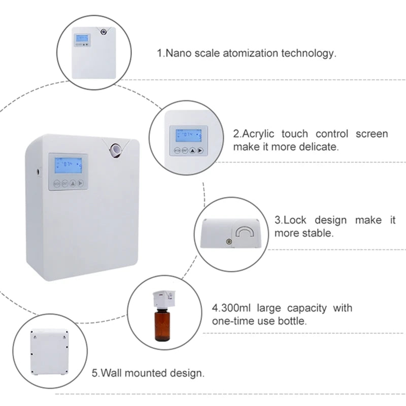 Difusor de aroma para el hogar, ambientador en espray, dispositivo de aromatización para hoteles, máquina inteligente de fragancia para habitaciones con control por aplicación