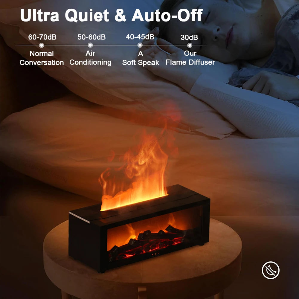 Humidificador de aire, difusor de aceites esenciales, humidificador de aroma con efecto de llama, difusor de fragancia para habitaciones y el hogar con luz nocturna, difusor de aromaterapia