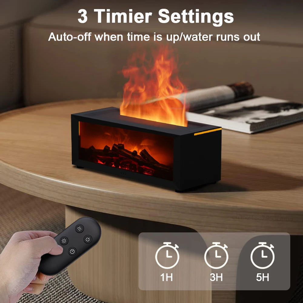 Humidificador de aire, difusor de aceites esenciales, humidificador de aroma con efecto de llama, difusor de fragancia para habitaciones y el hogar con luz nocturna, difusor de aromaterapia